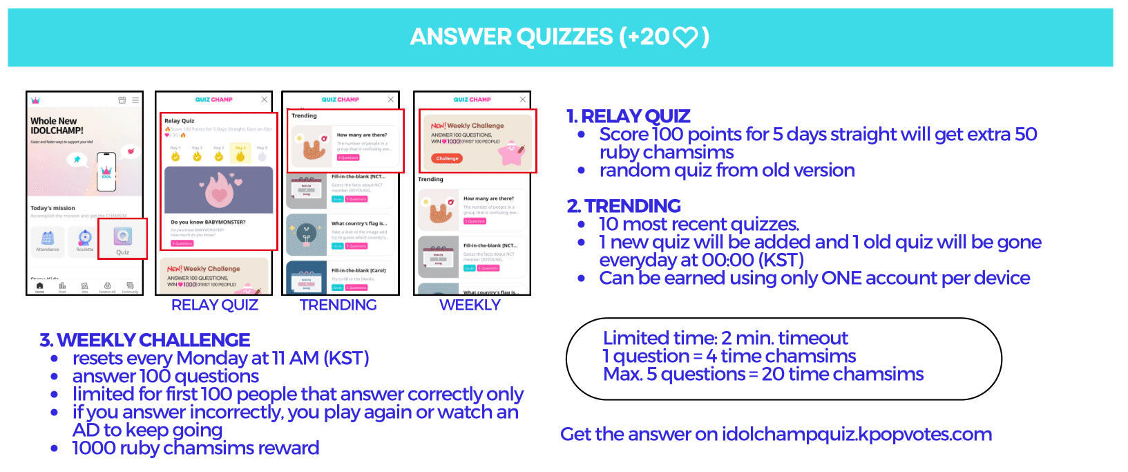 4. Answer quizzes