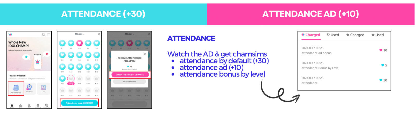 1. Login and claim daily attendance